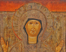 Старинная деревянная икона Божией Матери «Знамение», Россия, кон. 19, нач. 20 вв.