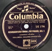 Попурри из оперетты Кальмана «Королева чардаша (Сильва)», Columbia, Англия, 1930-е гг. Родной конверт! Редкость!