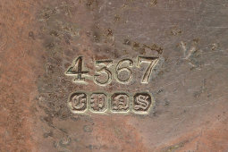 Старинная сахарница с крышкой, икорница «Кадка», белый металл, компания Kirby Beard & Co., Великобритания, нач. 20 в.