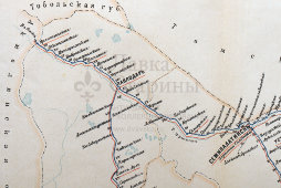 Старинная карта Семипалатинской губернии (Казахстан), картографич. зав. П. Ф. Петш, Санкт-Петербург, к. 19, н. 20 вв.