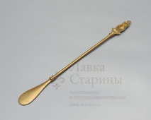 Винтажный рожок для обуви с длинной ручкой «Сова», латунь, Великобритания, 2-я пол. 20 в.