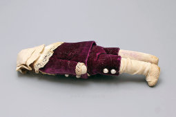 Старинная тряпичная кукла, мягкая детская игрушка «Девушка в шляпе», Англия, 19 в.