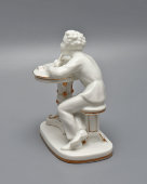 Статуэтка «Юный Пушкин» (Пушкин-лицеист), скульптор Велихова С. Б., фарфор ЛФЗ, 1950-60 гг.