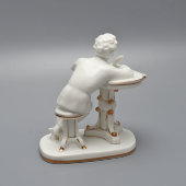 Статуэтка «Юный Пушкин» (Пушкин-лицеист), скульптор Велихова С. Б., фарфор ЛФЗ, 1950-60 гг.