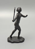 Советская спортивная статуэтка «Теннисистка», скульптор Клименкова-Краузе Л. К., чугунное литье Касли, 1972 г.