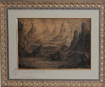 Авторская литография «Атлантида» Из альбома «Богаевский К. Автолитографии. 20 рисунков, исполненных на камне автором».