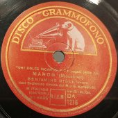 Граммофонная пластинка, Беньямино Джильи – Manon / I Pescatori Di Perle (на итальянском языке). Disco "Grammofono" 1930-е гг.