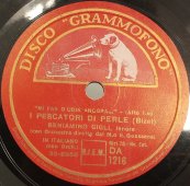 Граммофонная пластинка, Беньямино Джильи – Manon / I Pescatori Di Perle (на итальянском языке). Disco "Grammofono" 1930-е гг.