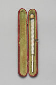 Старинный ртутный медицинский, фельдшерский градусник, термометр в футляре, E. Leitz & M. Goldberg, Германия, нач. 20 в.