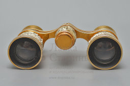 Небольшой старинный театральный бинокль в чехле с парчовой отделкой, Европа, нач. 20 в.