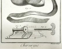 Гравюра «Хирургия. Старинные медицинские приспособления», Франция, 18 в.