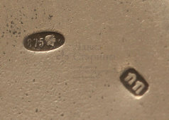 Советская рюмка из серебра, 875 проба, чернение, СССР, сер. 20 в.