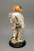 Скульптура «Клоун с сердцем и цветами», стерлинговое серебро 925 пр., эмаль, Hazorfim, Израиль, 2-я пол. 20 в.