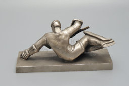 Советская спортивная статуэтка «Хоккеист-вратарь», силумин, СССР, 1960-70 гг.