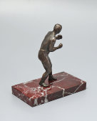 Маленькая кабинетная скульптура «Боксер», шпиатр медненый, Европа, 1-я четв. 20 в.