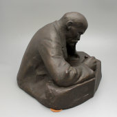 Скульптура «В. И. Ленин», скульптор Андреев Н. А., керамика, Гжель, 1930-е