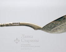Серебряная ложка с орнаментом, 84 проба, Россия, 1890 год