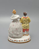 Статуэтка «Старший брат с боярской дочкой» из триптиха по сказке «Царевна-лягушка», скульптор Лотов Н. А., фарфор, Вербилки, 1950-60 гг.