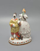 Статуэтка «Старший брат с боярской дочкой» из триптиха по сказке «Царевна-лягушка», скульптор Лотов Н. А., фарфор, Вербилки, 1950-60 гг.