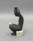 Статуэтка «Девушка с зеркалом», редкая роспись, скульптор Федорова Т. А., фарфор, ЛЗФИ, 1967-73 гг.