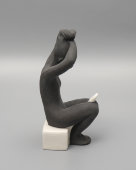 Статуэтка «Девушка с зеркалом», редкая роспись, скульптор Федорова Т. А., фарфор, ЛЗФИ, 1967-73 гг.