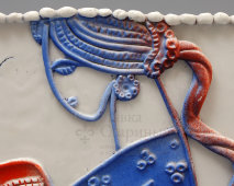 Плакетка «За чтением», Россия, 1950-60 гг., автор Максимченко Н. А., керамика. 