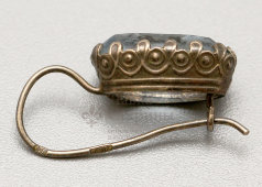 Винтажные советские серебряные серьги с топазом, серебро 875 пр., 1960-е