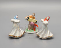 Комплект статуэток «Русский перепляс», скульптор Бржезицкая А. Д., фарфор, Дулево, 1969 г.