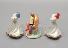 Комплект статуэток «Русский перепляс», скульптор Бржезицкая А. Д., фарфор, Дулево, 1969 г.