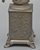 Старинная керосиновая лампа с цветочным декором, шпиатр, стекло, Kästner&Töbelmann (K&T), Эрфурт, Германия, нач. 20 в.