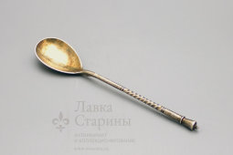 Чайная серебряная ложка с орнаментом, 84 проба, Россия, 1895 год