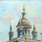 Картина «Православный храм», холст, масло, СССР, 1980-е гг.