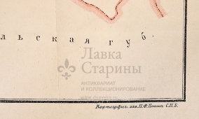 Старинная почтово-телеграфная карта Тифлисской губернии, картографич. зав. П. Ф. Петш, Санкт-Петербург, 1900-е