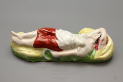 Крышка от масленки «Жница в снопах» (агитация), автор Данько Н. Я., ГФЗ, Волхов, 1920-е