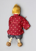 Старинная кукла, мягкая детская игрушка «Паренек в красной рубахе», Советская Россия, 1920-е