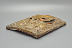 Старинная деревянная икона Божией Матери «Знамение» в латунном окладе, Россия, сер. 18 в.