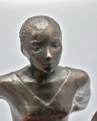 Скульптура «Гимнастка с мячом. Игры XXII Олимпиады», скульптор Волкова Л., силумин, меднение, СССР, 1980 г.