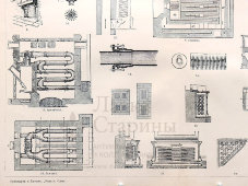 Старинная гравюра «Отопление. Камины», бумага, Брокгауз и Ефрон​, Санкт-Петербург, 1890-е