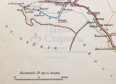 Старинная карта Эриванской губернии (Армения, Ереван), картографич. зав. П. Ф. Петш, Санкт-Петербург, к. 19, н. 20 вв.