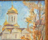  Картина «Городская церковь», холст, масло, СССР, 1980-е гг.