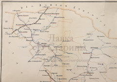 Старинная почтово-телеграфная карта Ставропольской губернии, картографич. зав. П. Ф. Петш, Санкт-Петербург, 1900-е