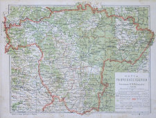 Старинная Карта Уфимской губернии Российской империи, бумага, багет, к. 19 в., н. 20 в.
