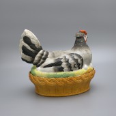 Маслёнка-курица, фарфор, конец 19 века