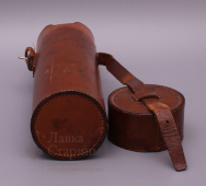 Охотничья походная бутылка, Европа, конец 19 века, стекло, кожа, металл 