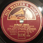 Бетховен: 8-я соната (патетическая) и лунная соната. New Light Symphony Orchestra. His Masters Voice. Англия. 1940-е. 
