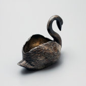 Старинная посеребренная солонка «Лебедь», Российская Империя, фирма VERIT N.B.W (Норблин, братья Бух и Т. Вернер)