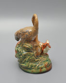 Статуэтка «Лиса и журавль» по мотивам русской народной сказки, майолика, Гжельский керамический завод, 1950-е