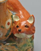 Статуэтка «Лиса и журавль» по мотивам русской народной сказки, майолика, Гжельский керамический завод, 1950-е