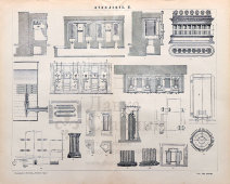 Старинная гравюра «Отопление помещений», бумага, Брокгауз и Ефрон​, Санкт-Петербург, 1890-е
