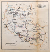 Старинная карта Псковской губернии, картографич. зав. П. Ф. Петш, Санкт-Петербург, к. 19, н. 20 вв.